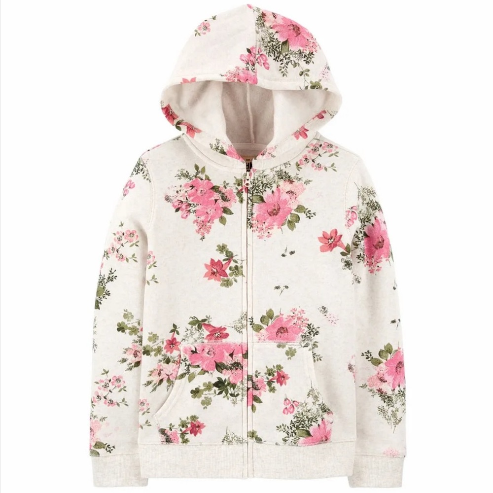 OshKosh B'gosh Girls 10 Floral Full Zip Hoodie